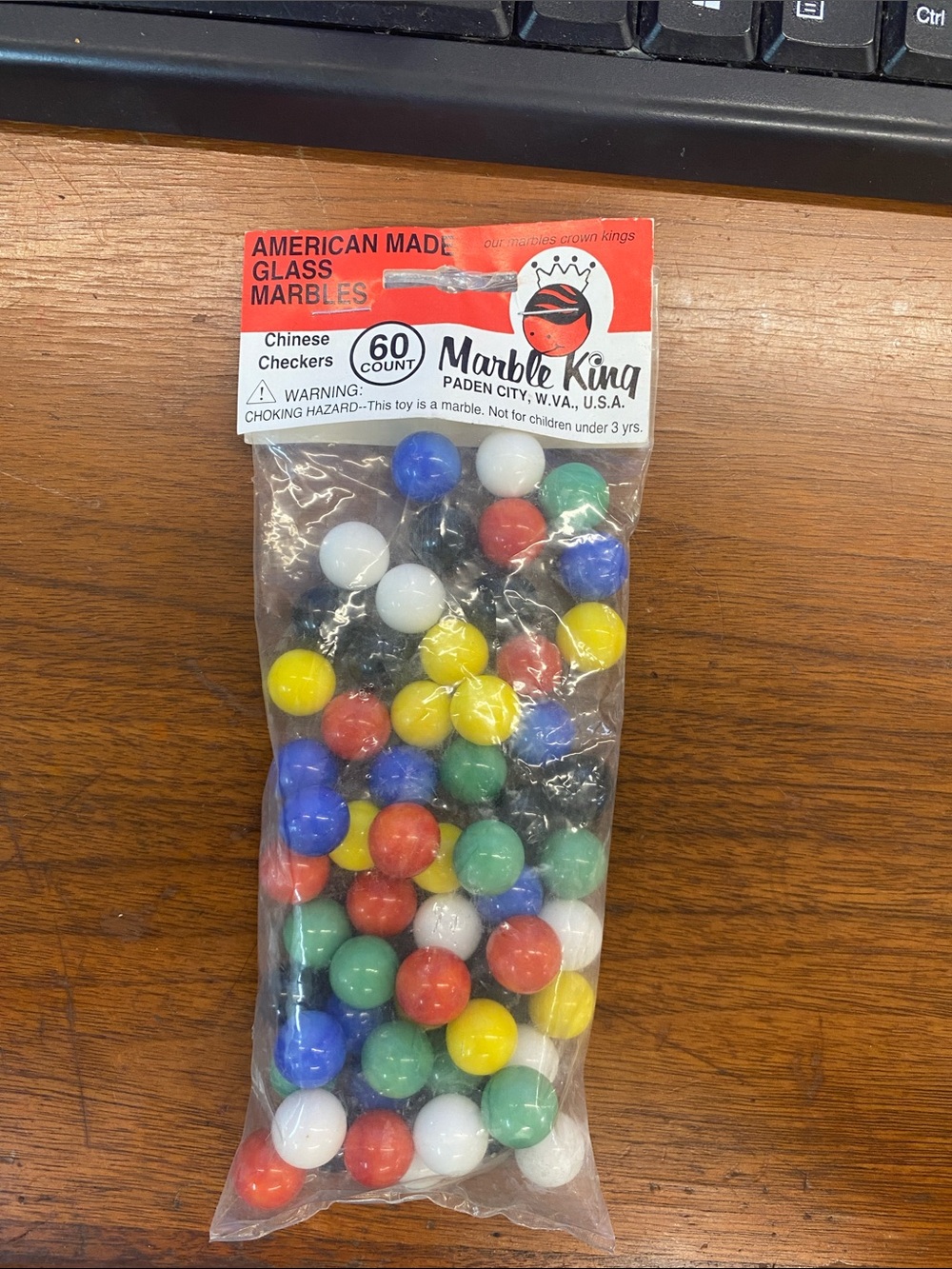 Marble King 60-Count American Made Glass Marbles - Multi Color
